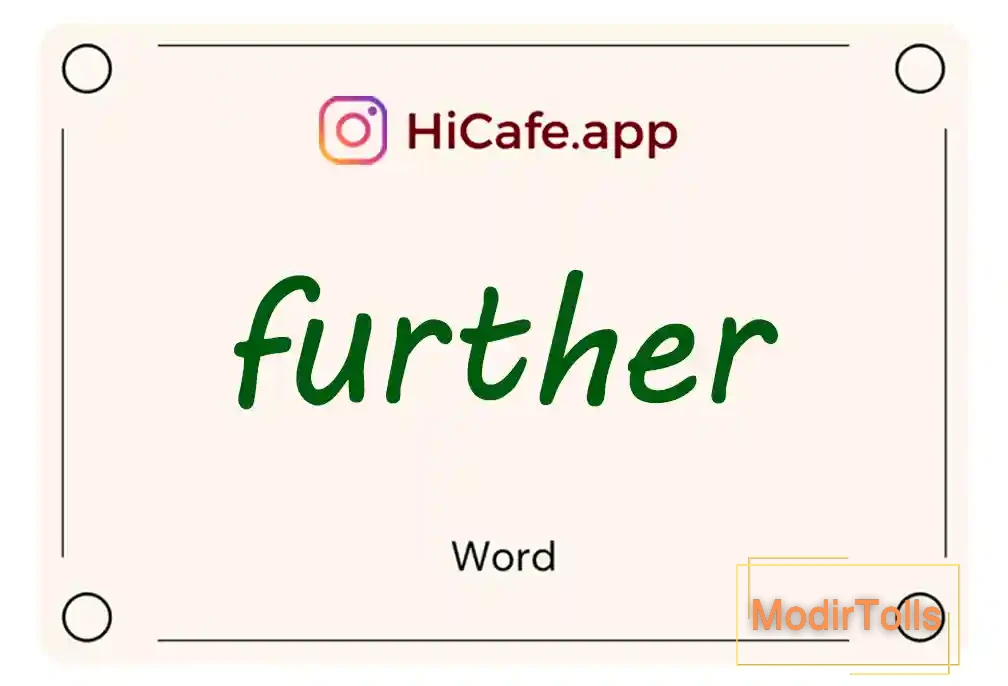 Meaning and usage of further word