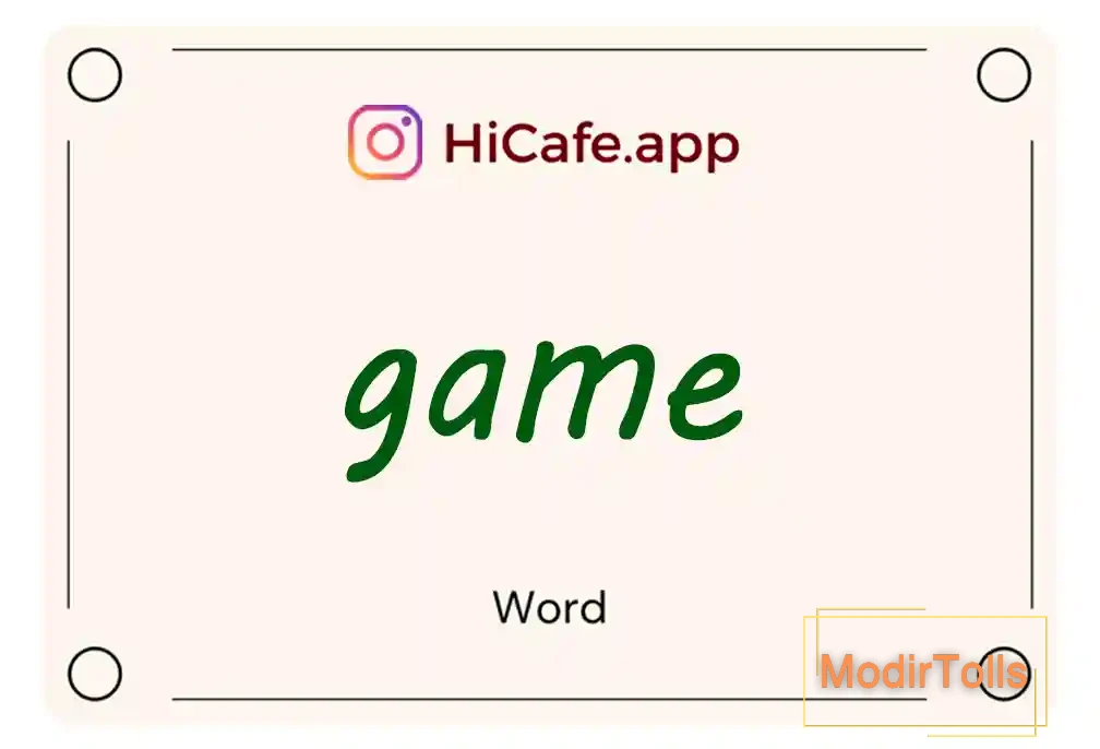 Meaning and usage of game word