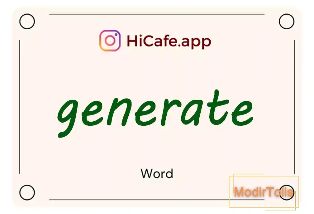 Meaning and usage of generate word