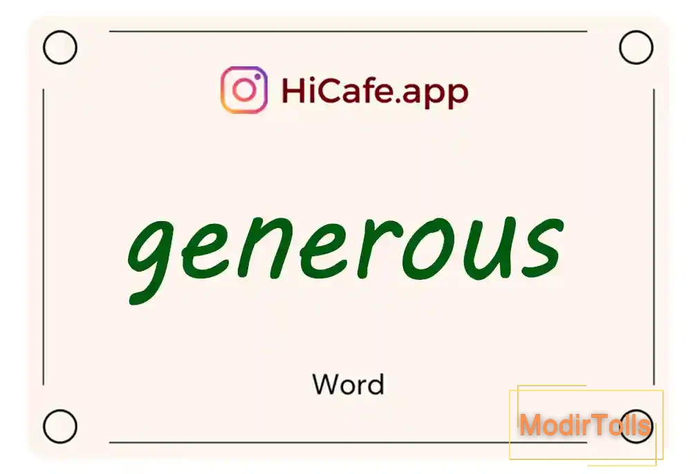 Meaning and usage of generous word