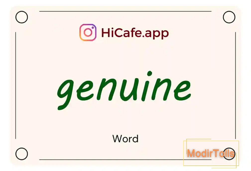 Meaning and usage of genuine word