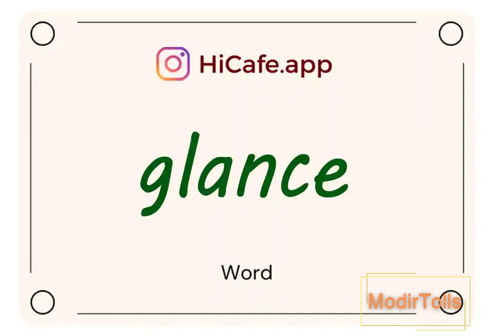 Meaning and usage of glance word