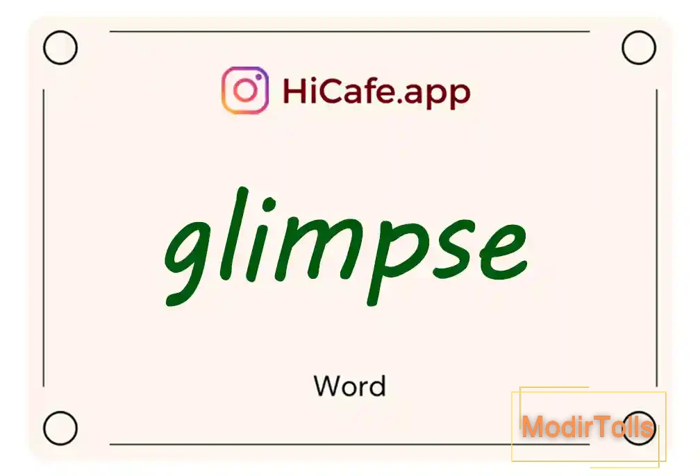 Meaning and usage of glimpse word