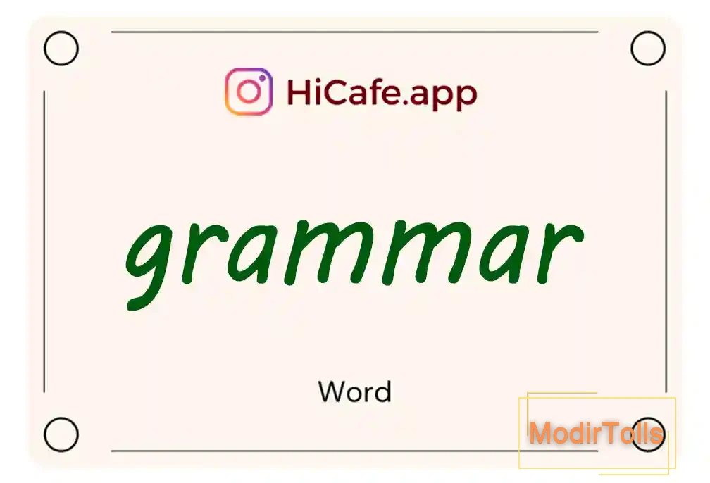 Meaning and usage of grammar word