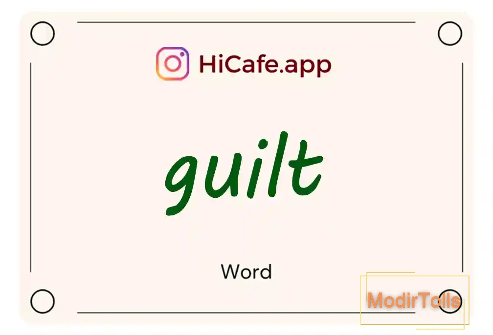 Meaning and usage of guilt word