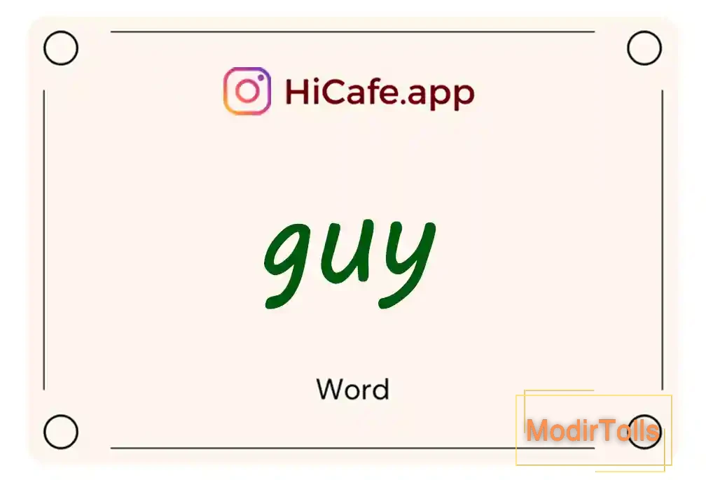 Meaning and usage of guy word