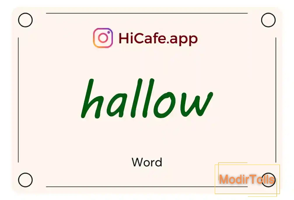 Meaning and usage of hallow word
