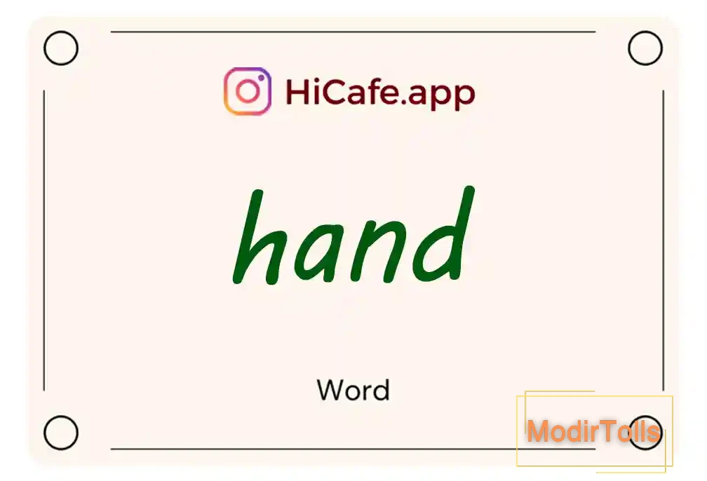 Meaning and usage of hand word