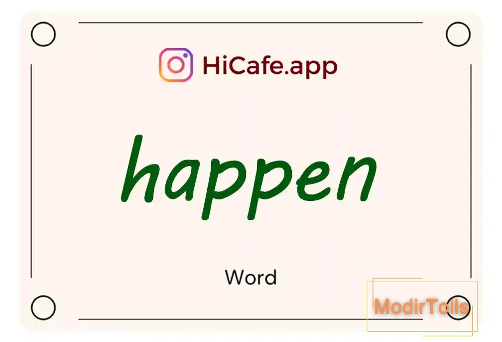Meaning and usage of happen word
