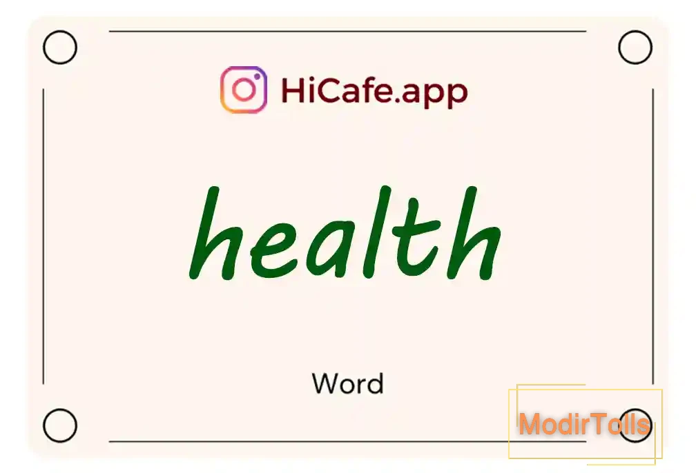 Meaning and usage of health word
