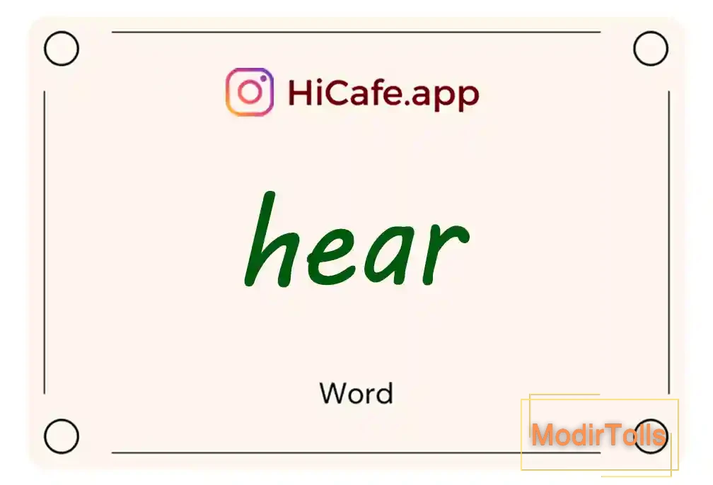 Meaning and usage of hear word