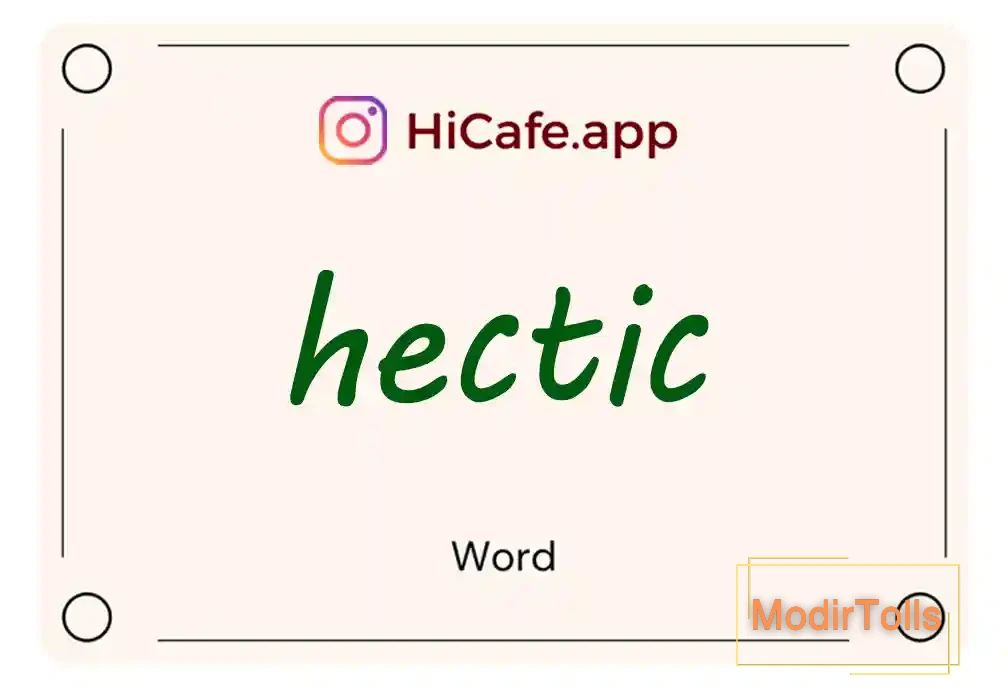 Meaning and usage of hectic word