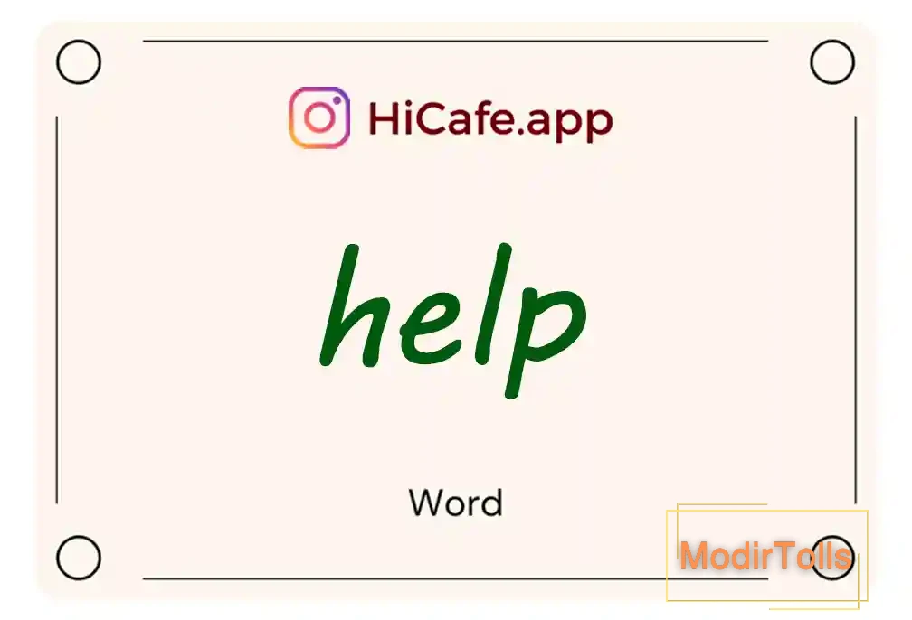 Meaning and usage of help word