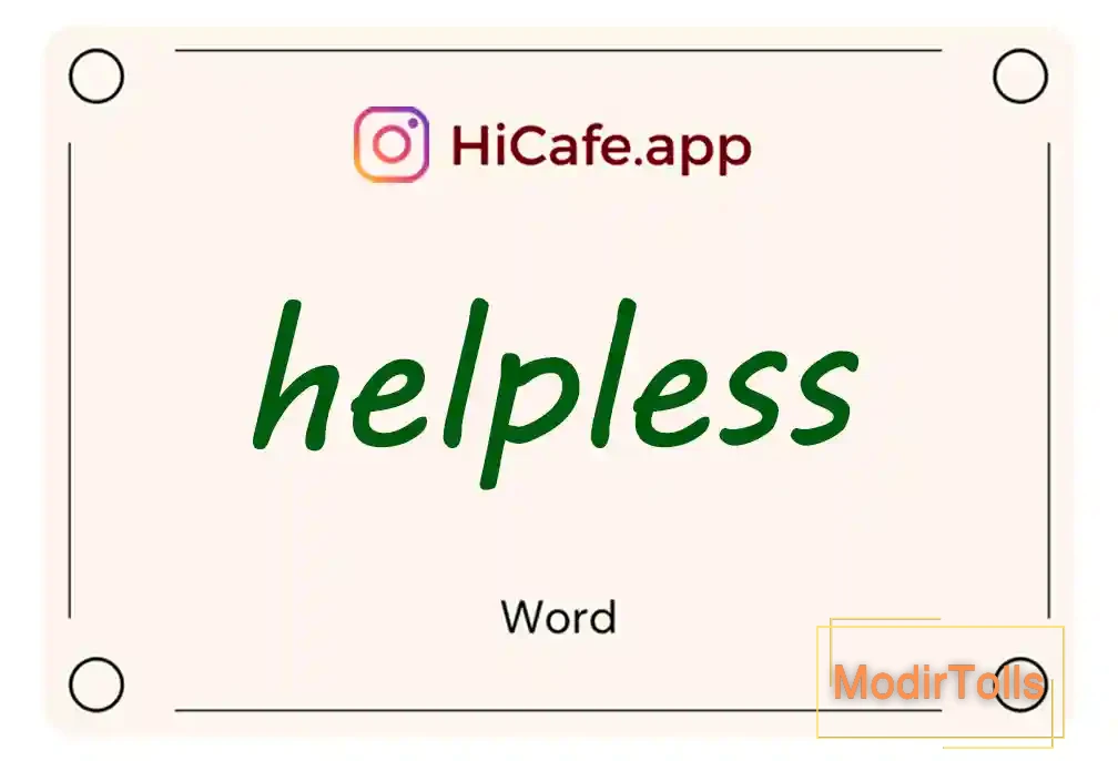 Meaning and usage of helpless word