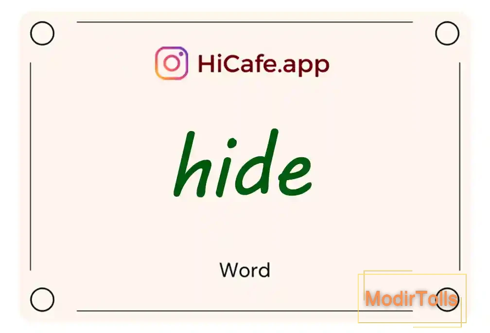 Meaning and usage of hide word