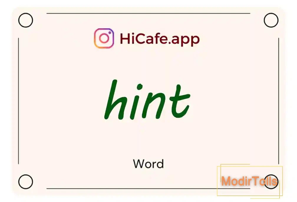Meaning and usage of hint word