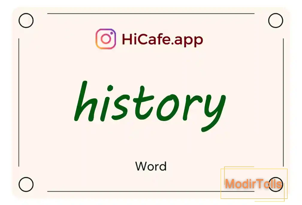 Meaning and usage of history word