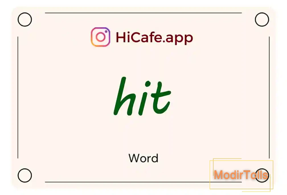 Meaning and usage of hit word