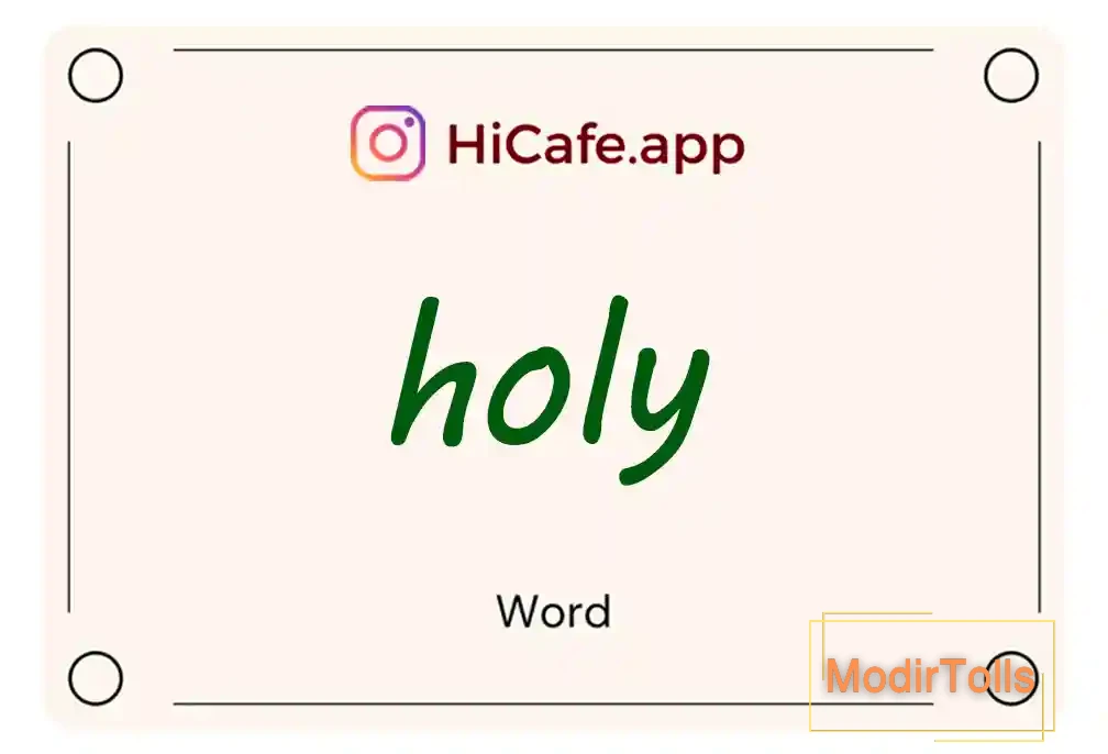 Meaning and usage of holy word