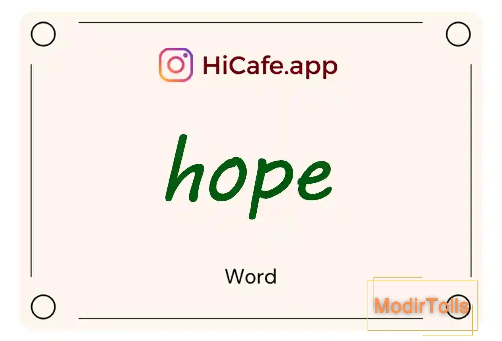 Meaning and usage of hope word