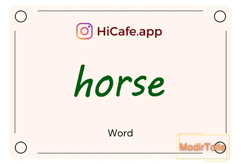 Meaning and usage of horse word