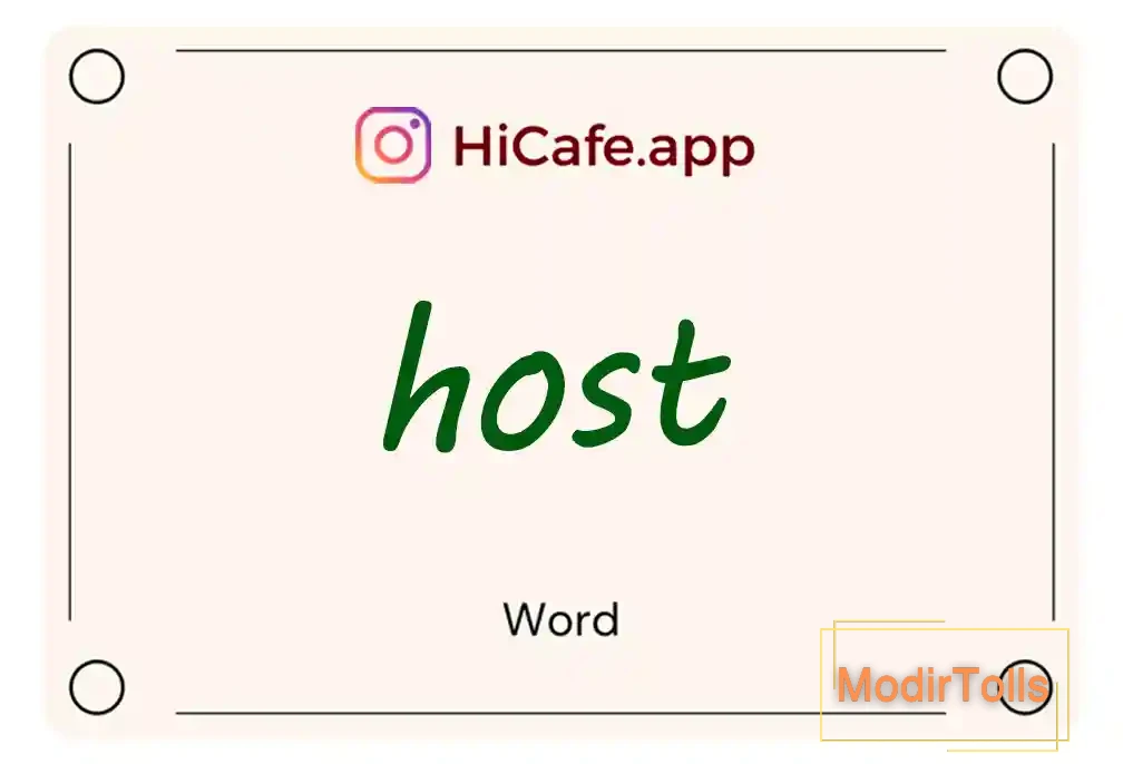Meaning and usage of host word