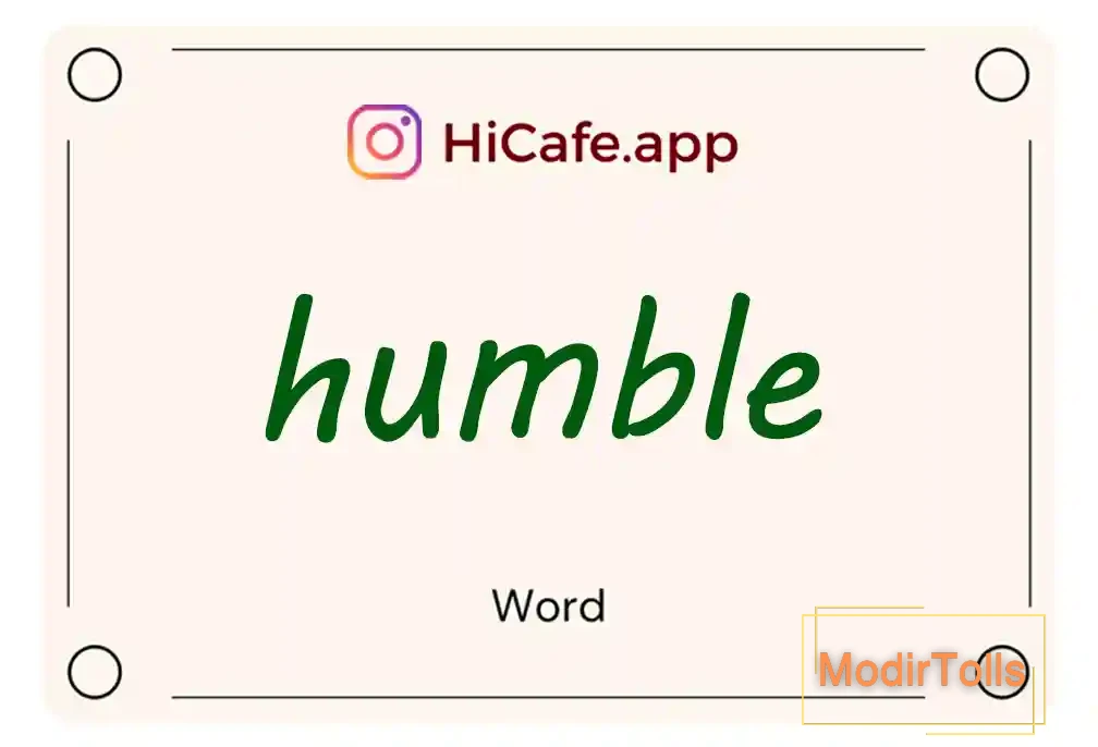 Meaning and usage of humble word