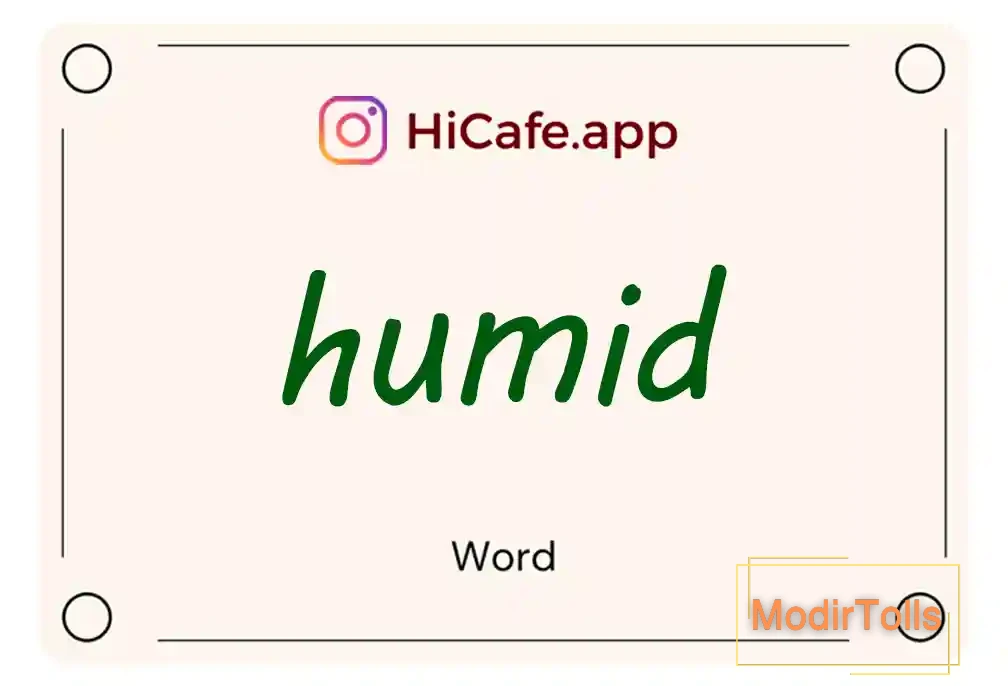 Meaning and usage of humid word