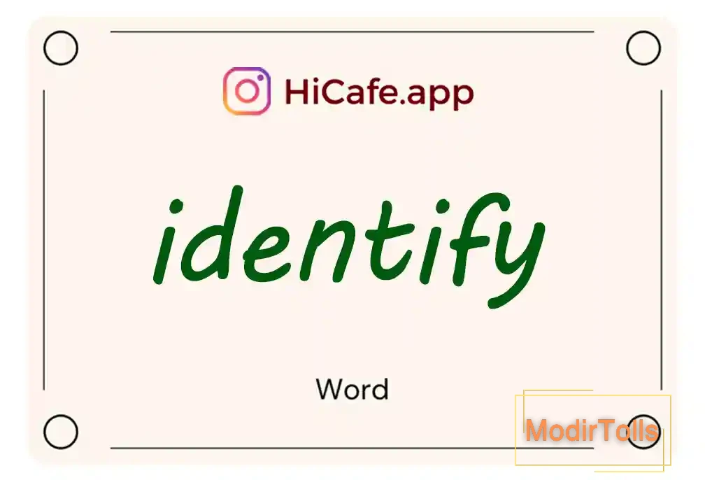 Meaning and usage of identify word