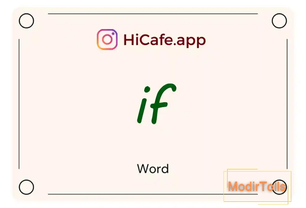 Meaning and usage of if word
