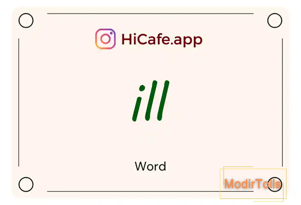 Meaning and usage of ill word