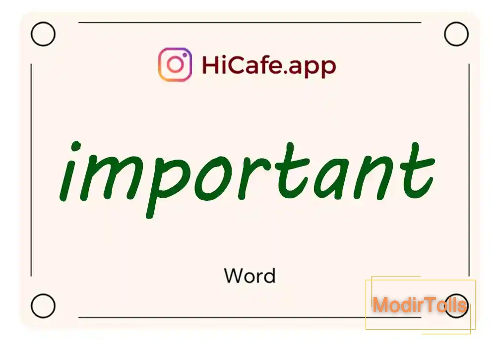 Meaning and usage of important word