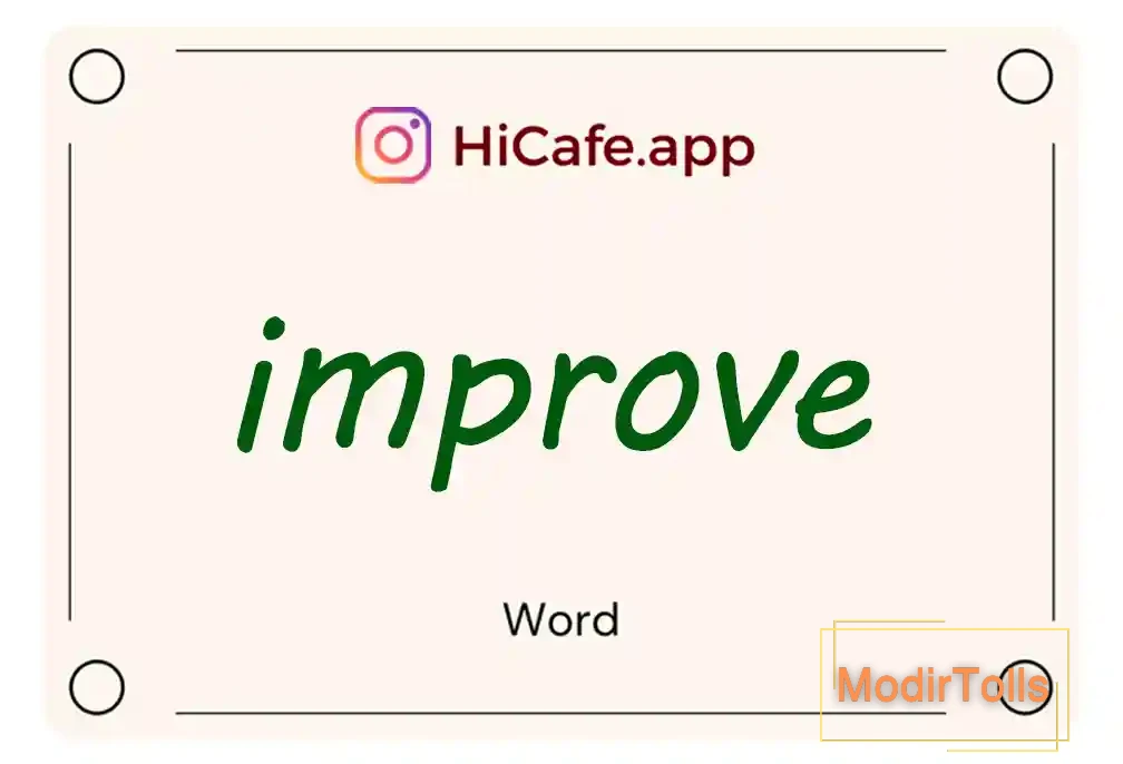 Meaning and usage of improve word