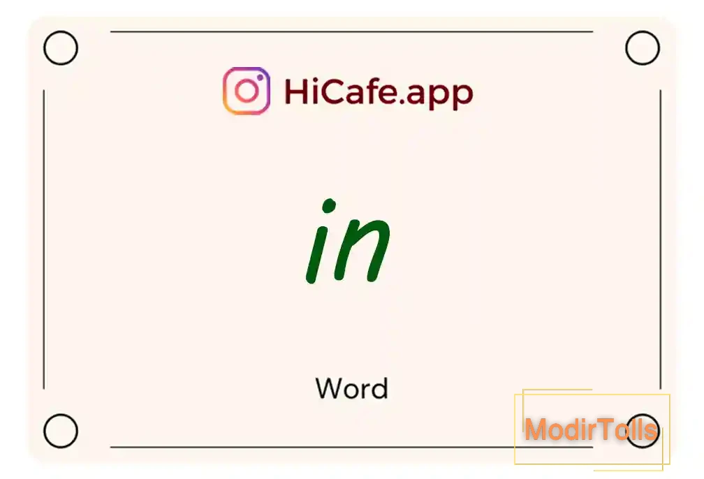 Meaning and usage of in word
