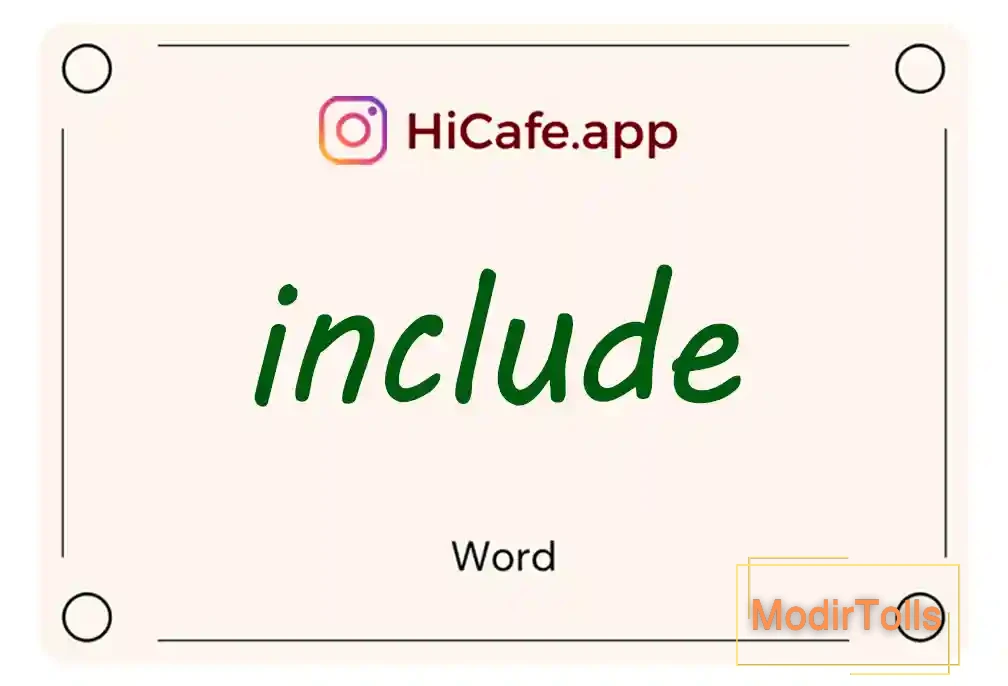 Meaning and usage of include word