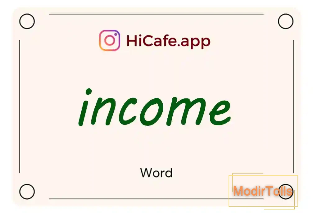 Meaning and usage of income word