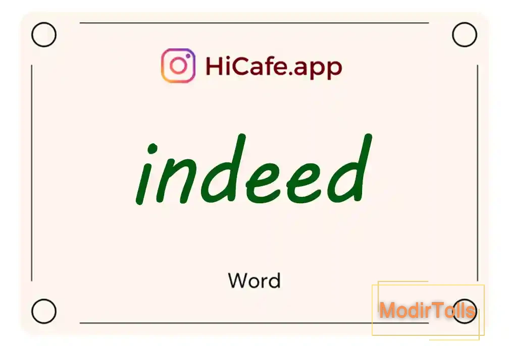 Meaning and usage of indeed word
