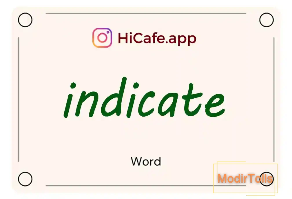 Meaning and usage of indicate word