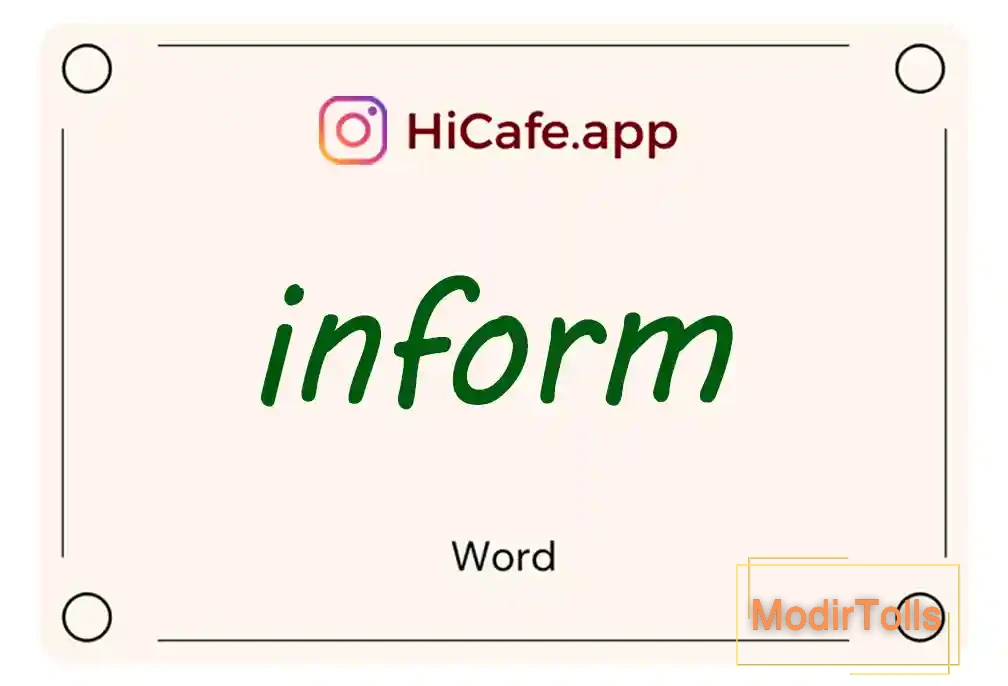 Meaning and usage of inform word