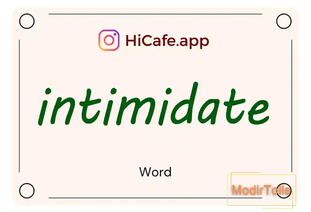 Meaning and usage of intimidate word