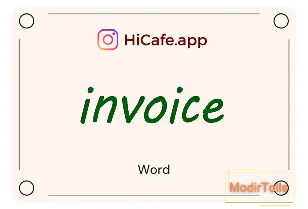 Meaning and usage of invoice word