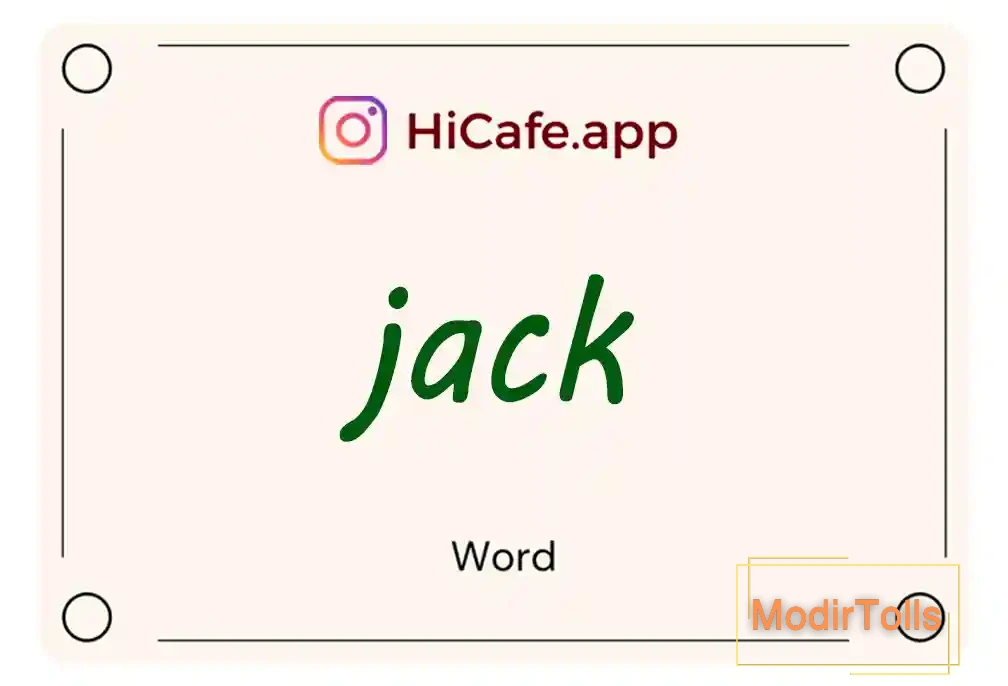 Meaning and usage of jack word