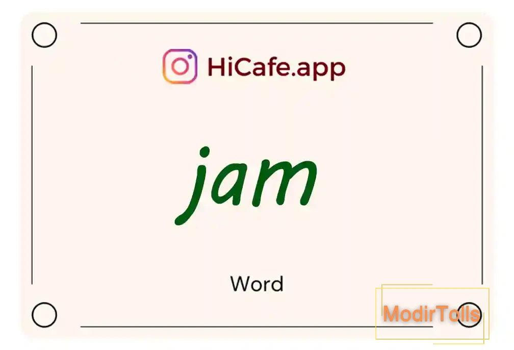 Meaning and usage of jam word