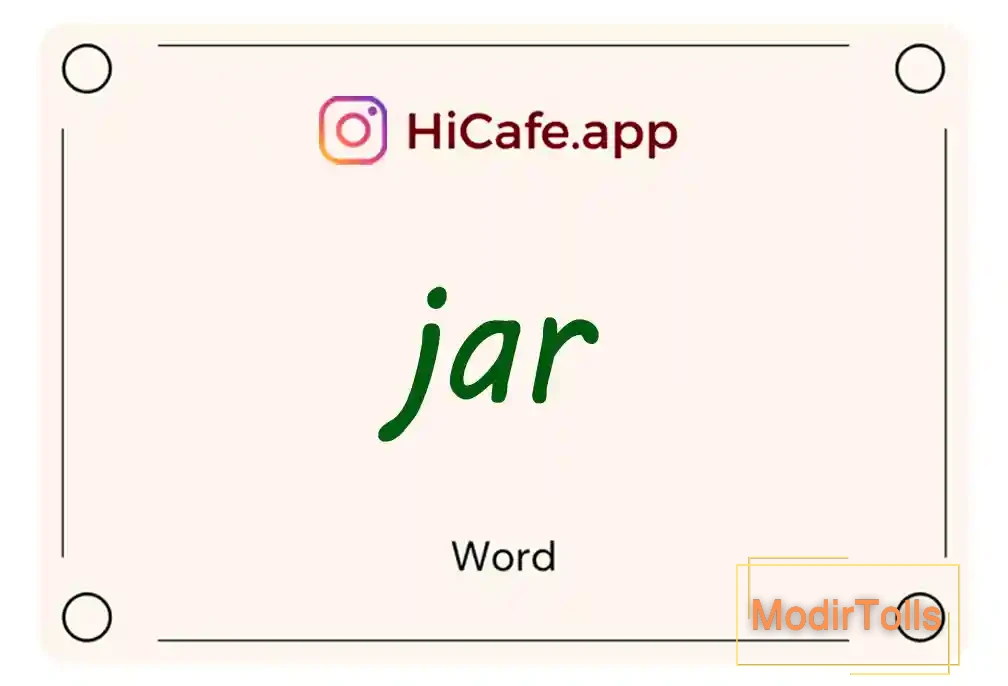 Meaning and usage of jar word