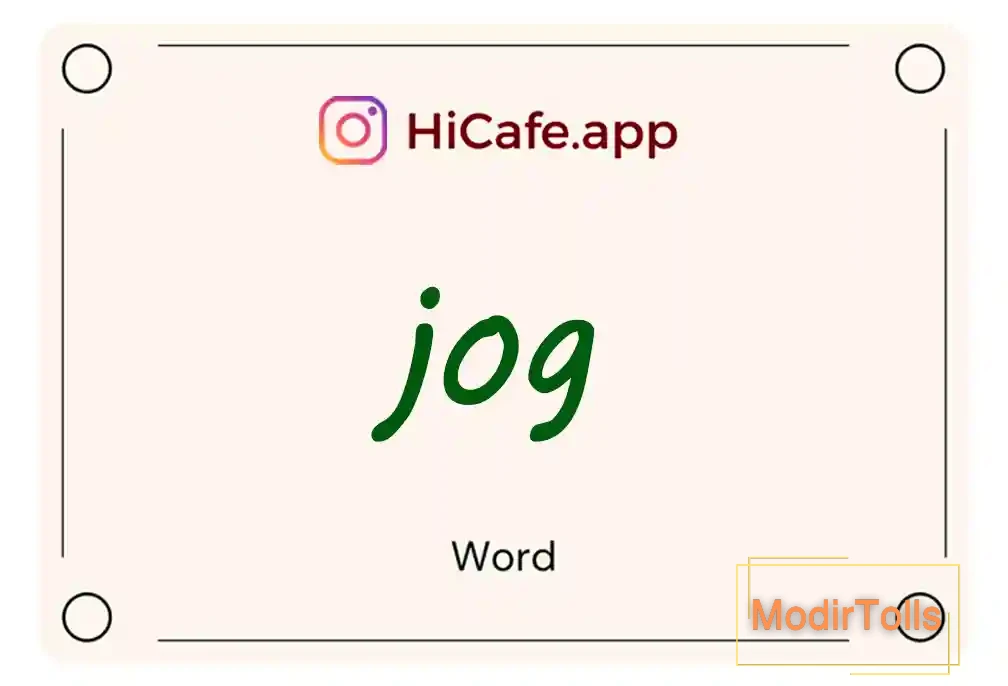 Meaning and usage of jog word