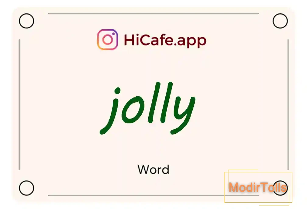 Meaning and usage of jolly word