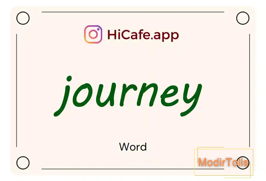 Meaning and usage of journey word