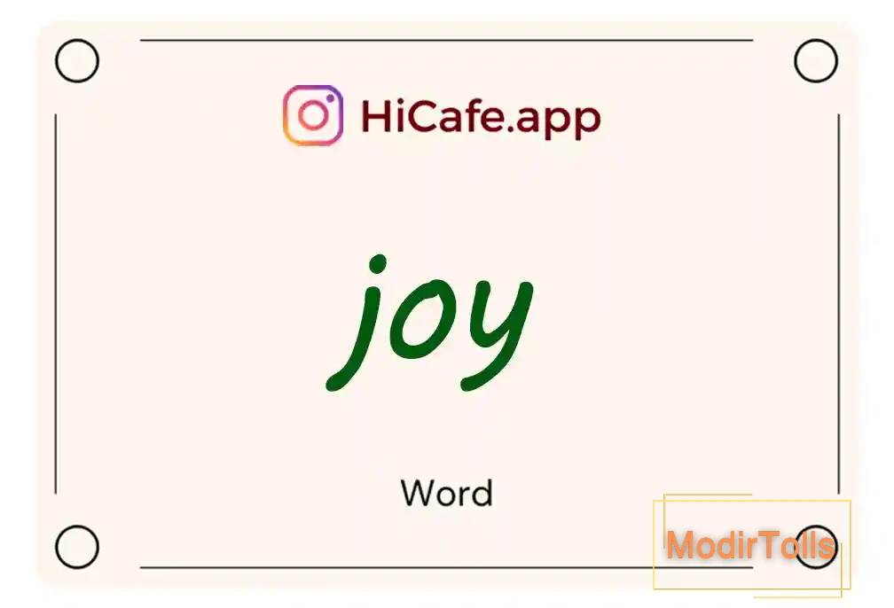 Meaning and usage of joy word