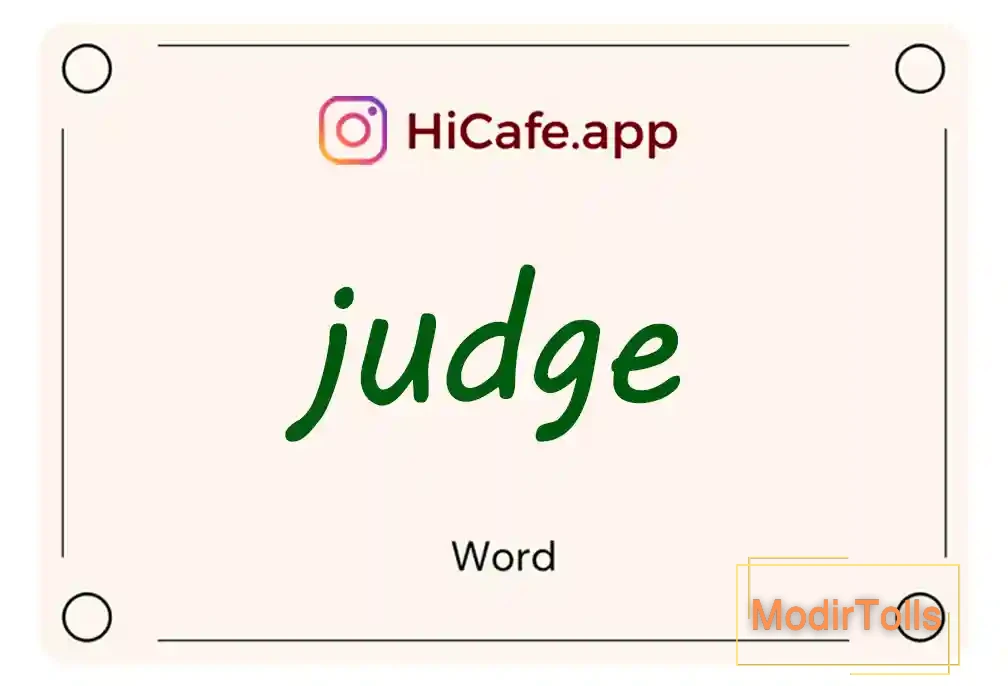 Meaning and usage of judge word
