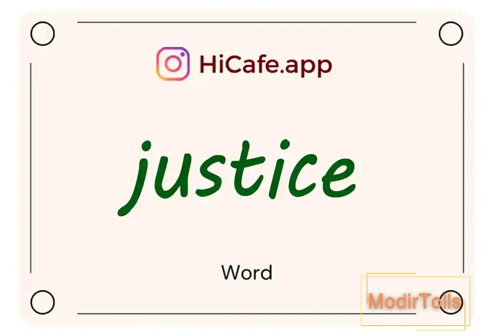 Meaning and usage of justice word